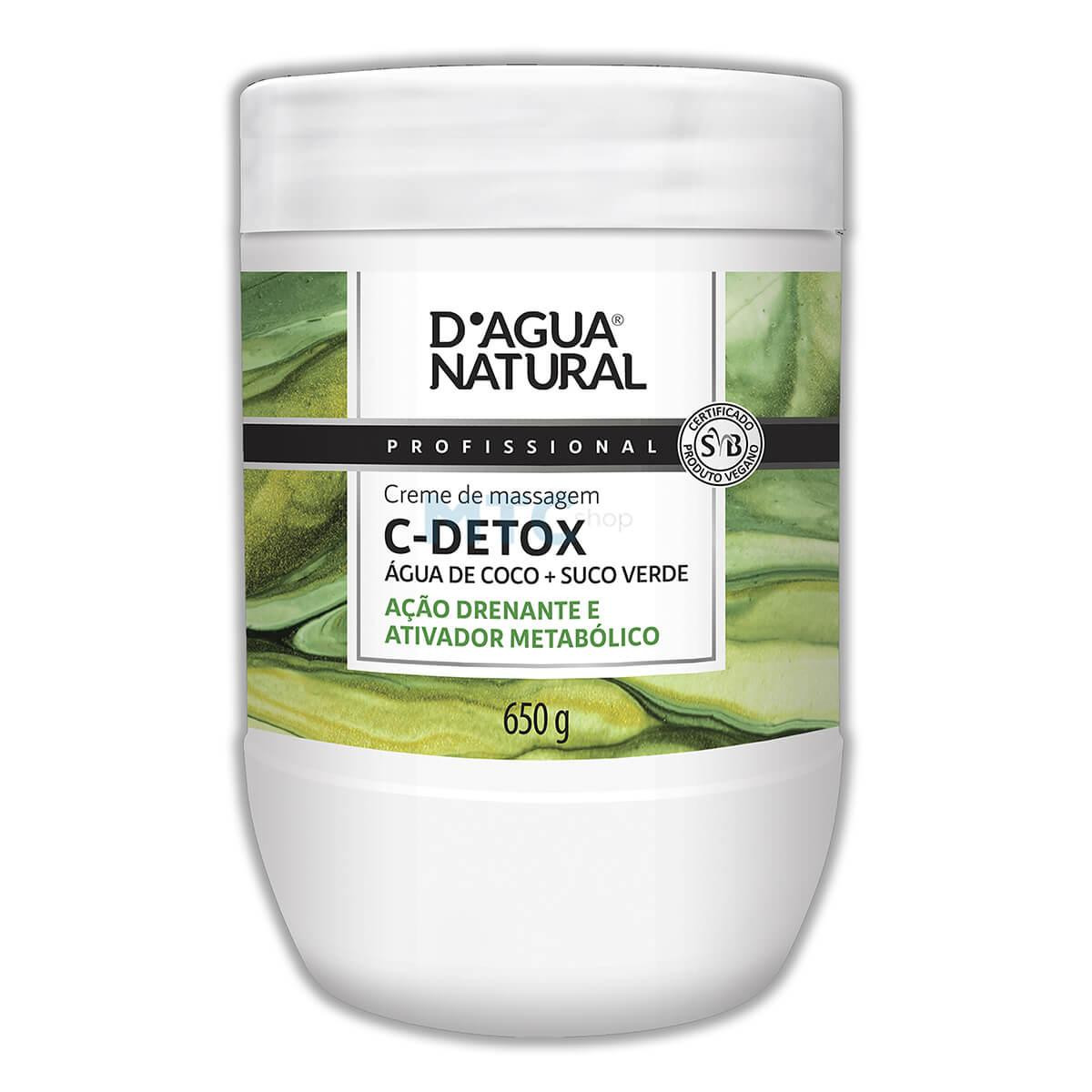 Creme de Massagem C-Detox - 650g - D'Agua Natural