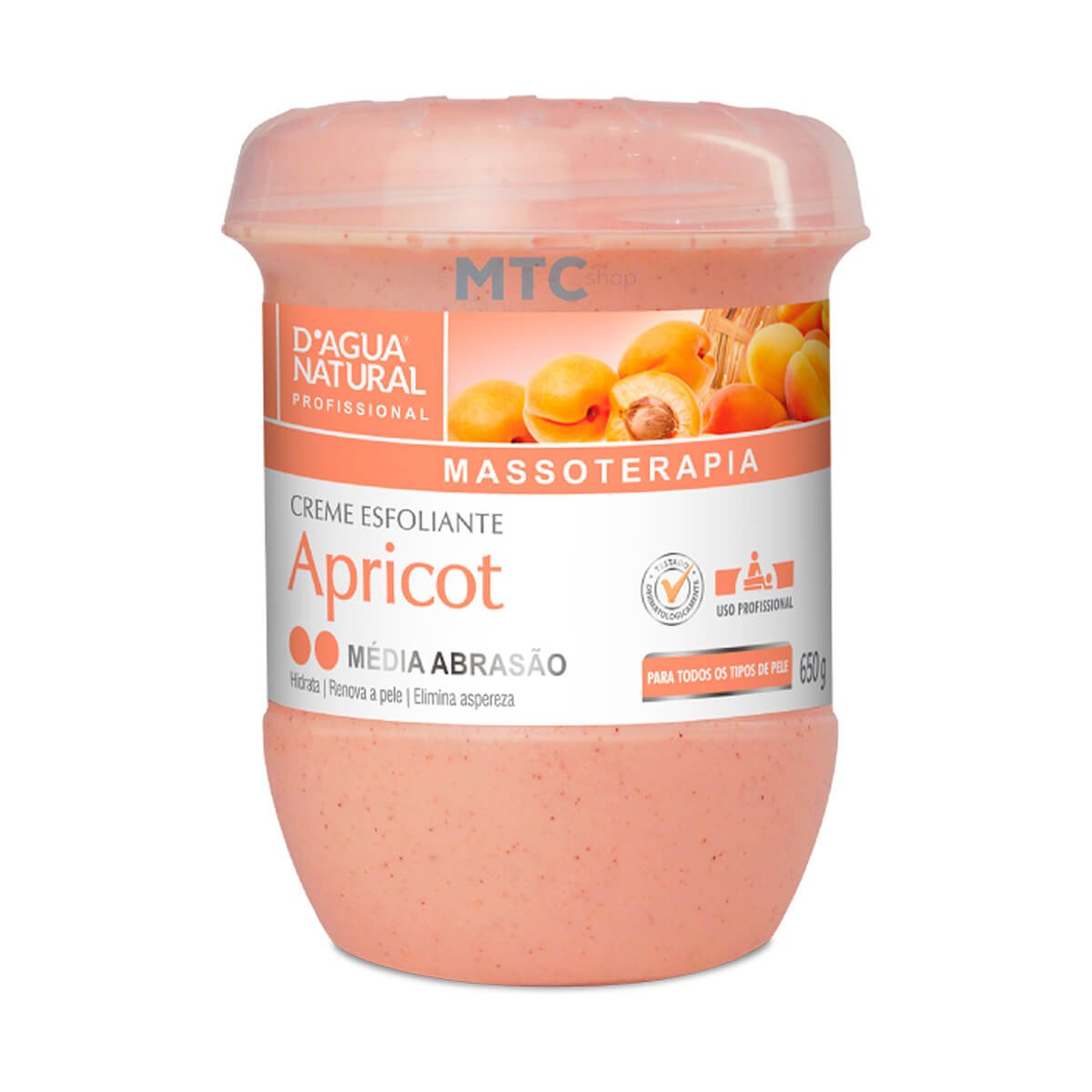 Creme Esfoliante Apricot Média Abrasão - 650g - D'Agua Natural