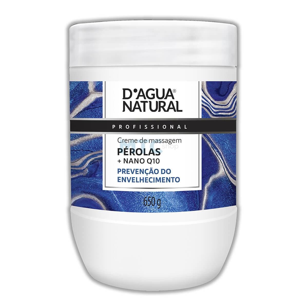 Creme de Massagem Pérolas + Nano Q10 - 650g - D'Agua Natural